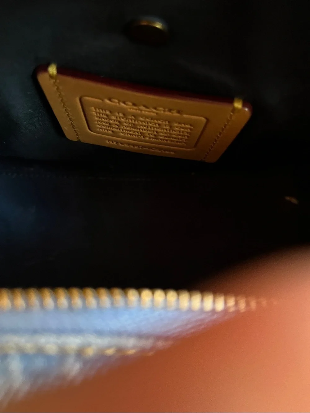 Coach Denim Embroidered Mini Tote in Light Blue with Tan Tag #CZ100